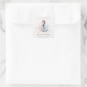 Sticker Carré Baignade sous-marine Hippocampe Algue Corail Baby  (Sac)
