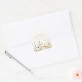 Sticker Carré Baigne de Fleurs de Mariage Rustique (Enveloppe)