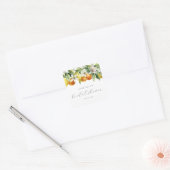 Sticker Carré Baigneuse de mariage Boho Citron Orange (Enveloppe)
