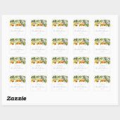 Sticker Carré Baigneuse de mariage Citrus Citron Orange Bohème  (Feuille)