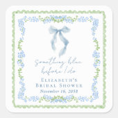 Sticker Carré Baigneuse quelque chose de bleu pour la mariée (Devant)