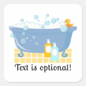 Sticker Carré Bain Moussant Baignoire (Devant)