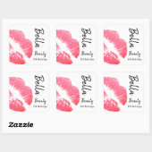 Sticker Carré Baiser baiser baiser rose lèvre tache blanche beau (Feuille)