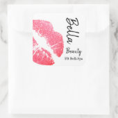 Sticker Carré Baiser baiser baiser rose lèvre tache blanche beau (Sac)