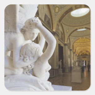 Sticker Carré Baiser de Cupidon et Psyché, par Antonio Canova