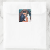 Sticker Carré Baiser de mariage des mariés (Sac)