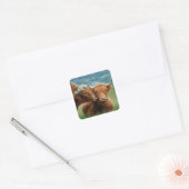 Sticker Carré Baiser de vache des Highlands (Enveloppe)