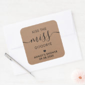 Sticker Carré Baiser la Fête des mariées Miss Adieu, Kraft (Enveloppe)