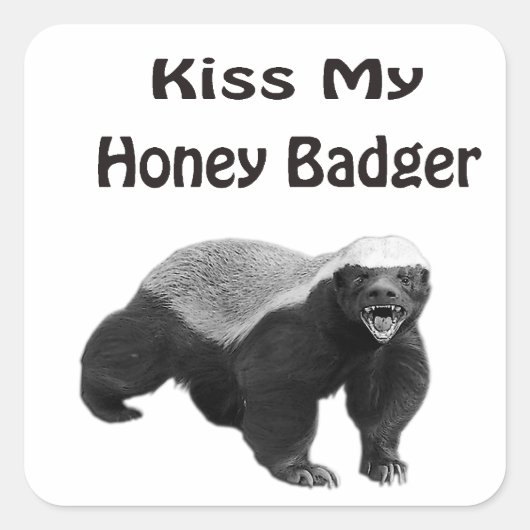 Sticker Carré baiser My Honey Badger (Devant)