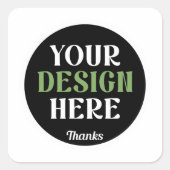 Sticker Carré baiser personnalisé, unique, élégant et minimalist (Devant)