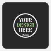 Sticker Carré baiser personnalisé, unique, élégant et minimalist (Devant)