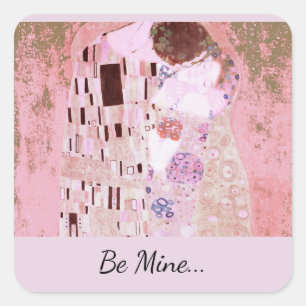 Sticker Carré Baiser romantique en rose tendre