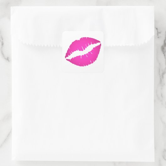 Sticker Carré Baiser rose chaud (Sac)