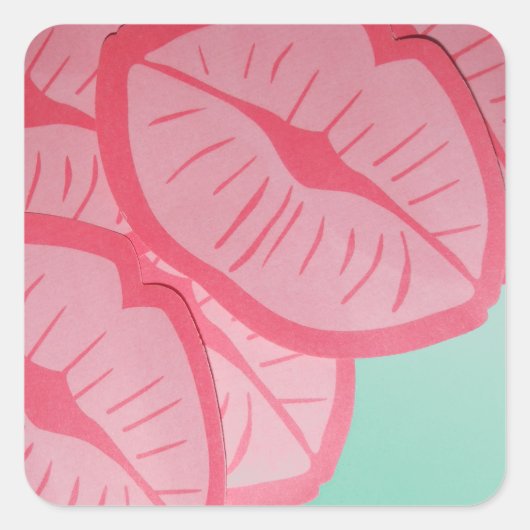 Sticker Carré Baisers pour la Saint Valentin (Devant)