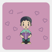 Sticker Carré Baisers pourpres (Devant)