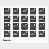Sticker Carré Baisson blanc sur points d'épingle (Feuille)