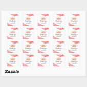 Sticker Carré Bakery Thank You Watercolor Bread Red Gingham (Feuille)