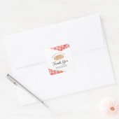 Sticker Carré Bakery Thank You Watercolor Bread Red Gingham (Enveloppe)