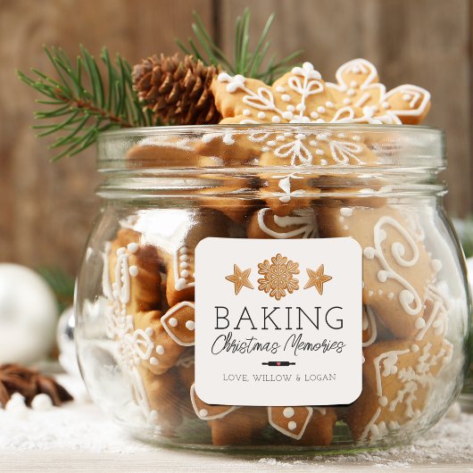 Sticker Carré Baking Christmas Memories