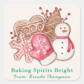 Sticker Carré Baking Spirits Bright Christmas Cookie Holiday (Devant)
