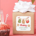 Sticker Carré Baking Spirits Bright Christmas Treat Cadeau<br><div class="desc">Baking Spirits Bright Christmas Treat Stickers</div>
