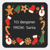 Sticker Carré Baking Spirits Bright Custom Christmas Gift Balise (Devant)