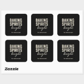 Sticker Carré Baking Spirits Bright | Modern Black Christmas  (Feuille)