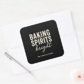 Sticker Carré Baking Spirits Bright | Modern Black Christmas  (Enveloppe)