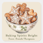 Sticker Carré Baking Spirits Bright Noël Friandises Vacances (Devant)
