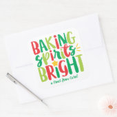Sticker Carré Baking Spirits brillant Festif Rouge Vert Noël (Enveloppe)