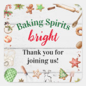 Sticker Carré Baking Spiritueux Fête de Noël (Devant)
