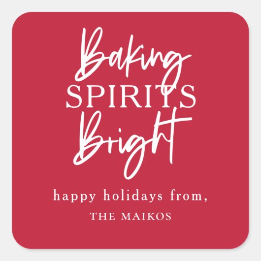 Sticker Carré Baking Spiritueux Lumineux Red Holiday (Devant)