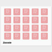 Sticker Carré Baking Spiritueux rose (Feuille)