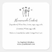 Sticker Carré Baking Utensils Minimalist Bakery Ingredient (Devant)