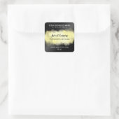 Sticker Carré Balai À Lèvres Noir Et Jaune En Encre Moderne (Sac)