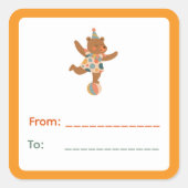 Sticker Carré Balancing Circus Bear Gift Label (Devant)