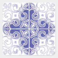 Balayage bleu blanc inspiré par Azulejos portugais