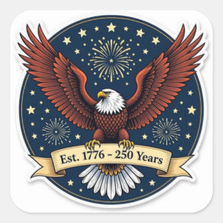 Sticker Carré Bald eagle America 250th artwork