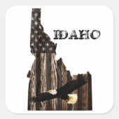 STICKER CARRÉ BALD EAGLE BOIS BRÛLÉ - IDAHO PATRIOT NOIR (Devant)