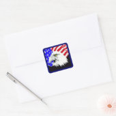Sticker Carré Bald Eagle et drapeau américain (Enveloppe)