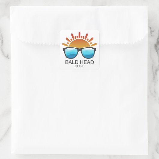 Sticker Carré Bald Head Island North Carolina Lunettes de soleil (Sac)