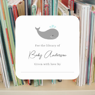 Sticker Carré Baleine baby shower
