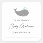 Sticker Carré Baleine baby shower (Devant)