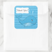 Sticker Carré Baleine Bébée Bleue Polka | Texte do-it-yourself (Sac)