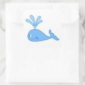 Sticker Carré Baleine, Bleu. (Sac)
