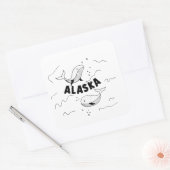Sticker Carré Baleines d'Alaska (Enveloppe)