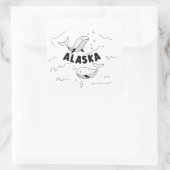 Sticker Carré Baleines d'Alaska (Sac)