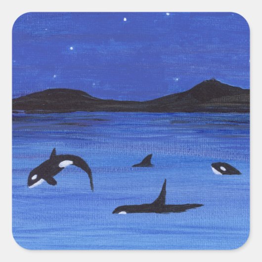 Sticker Carré Baleines tueuses (Devant)