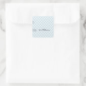 Sticker Carré Balise cadeau Chevron Blanc Bleu (Sac)