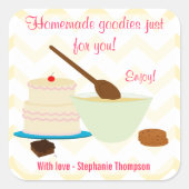 Sticker Carré Balise cadeau de bonbons maison (Devant)